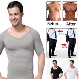 Men's Body Shapers Men's 2022 Shaper Shirt Men Belly Control Tummy Modelling Corset Compression Fitness Seamless Vest Elastic V-neck