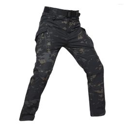 Outdoor Pants 2022 Men Hiking Camping Soft Shell Tactical Camouflage Waterproof Military Cargo Fleece Winter Warm Trousers