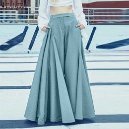 Women's Pants Capris ZANZEA Wide Leg Autumn Solid High Waist Pantalon Fashion Party Street Maxi Palazzo Lady Casual Oversized Pant 220922