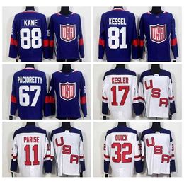 Gla World Cup 2016 Team USA Hockey Jerseys US 11 Zach Parise 88 Patrick Kane 81 Phil Kessel 32 Jonathan Quick 67 Max Pacioretty 17 Ryan Kesler