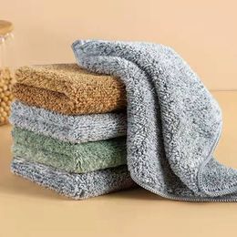 Bamboo Charcoal Rag To Remove Oil Housework Cleaning Thickened Dishcloth Microfiber Absorbent Scouring Pad Kitchen Dish Towel 220926