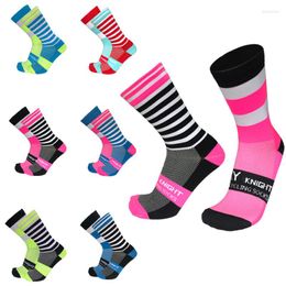 Sports Socks Running Colorful Stripe Men Women Bike Climbing Polka Dot Cycling Left And Right Feet Compression