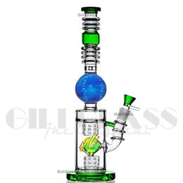 14 inches big dab rig glass water pipes recycler bongs usa Colours hookha perfect fution oil rigs gear perc bong with quartz nail ash bowl catcher