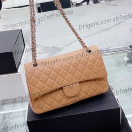 Classic Double Flap Quilted Lambskin Bags Silver Metal Hardware Matelasse Chain Crossbody Shoulder Multi Pochette Outdoor Sacoche Designer Luxury Handbags 26CM