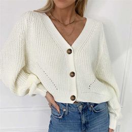 Women's Sweaters Ladies Winter Sweater Cardigan Ladies V-neck Long Sleeve Jacket And Knitted Women's Sweatshirt 2021 Loose Knit Cardigan Jacket T220925