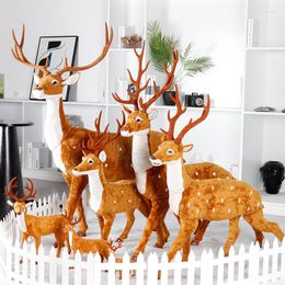 Christmas Decorations Auspicious Deer Sika Station Big Tree Under The Festival Window Display A Gift Toy