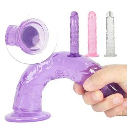 Sex Appeal Massager 3 tamaño Translucente de gelatina suave consolador realista falso pene falso tope juguetes para mujer hombres vagina masajes anal