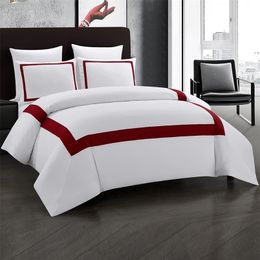 Bedding sets 45Bedding Set Red Double Bed Luxury Stitching Comforter Bedding Sets Geometric Bed Linen Set BE47001 220924