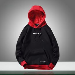 2022 New Men Hoodies Casual Hip Hop Streetwear Patchwork Hooded Sweatshirts Men's Hoodies Drawstring Pocket Loose Sweatshirts