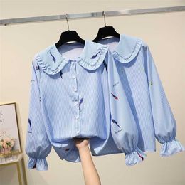 Women's Blouses Shirts Spring Clothing Women's Blouses Sweet Women Print Shirt Long Sleeve Shirts Blouse Ladies Cotton Tops Shirts K150 220923