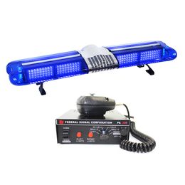 120cm/47inch Car warning light bar emergency lights with 100W speaker and 100W PA300 siren amplifier waterproof