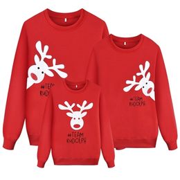 Family Matching Outfits SAILEROAD Family Matching Children Clothing Christmas Sweaters Deer Print Family Parent-child Suit Printing Cotton Sweater 220922