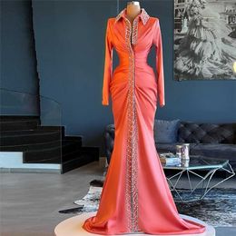 Party Dresses Arrival Long Elegant Prom Dresses Crystals Beaded Long Sleeves Formal Dress Women Evening Party Gowns Custom Made Plus Size 220923