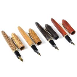 Fountain Pens MAJOHN Fountain Pen 06mm M6 Handmade Natural Wood Fine FountainPen Writing Pens School Office Supplies Stationery 220923