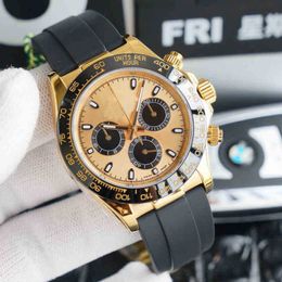 Chronograph Panda Ditongna Series Automatic Mechanical Watch Tape and Steel Belt at the Same Price Men's Waterproof