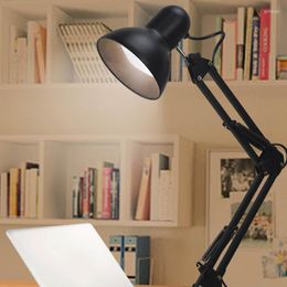 Lâmpadas de mesa Luzes de lâmpada flexível Office Supplies E27 Grampo Swing Stand Bolding Lighting Studio LED LED Black Desk US Plug