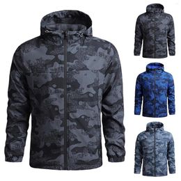 Men's Jackets Men Casual Autumn&Winter Long Sleeve Pockets Coats Hooded Blouse Jacket Male Quick Dry Camouflage Clothing Outdoor