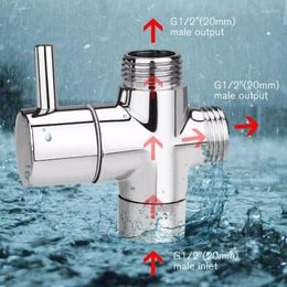 Kitchen Faucets 3 Way Shower Arm Adapter Diverter Valve Split Nozzle For Handheld Head And Fixed Connector Converter