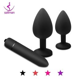 Anal Toys 4 Colours Soft Silicone Butt Plug Prostate Massager Gay Products Mini Erotic Bullet Vibrator Sex for Women Men Adult 220922