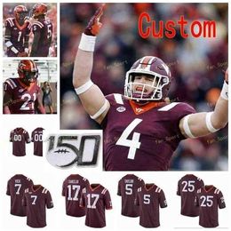 Sj NCAA College Jerseys Virginia Tech Hokies 5 Tyrod Taylor 6 Grimsley 7 Michael Vick 78 Bruce Smith 83 Tayvion Robinson Custom Football