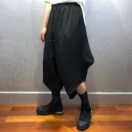 Men's Pants Men's Men 2022 Hair Stylist Nightclub Yamamoto Style Personality Twill Cotton Breathable Seven Minutes