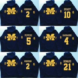 Gla MitNess Men Michigan Wolverines Coollege Jersey 5 Jabrill Peppers 4 Jim Harbaugh 10 Brady 2 Charles Woodson 21 Howard Jerseys Hoodies Sweatshirts