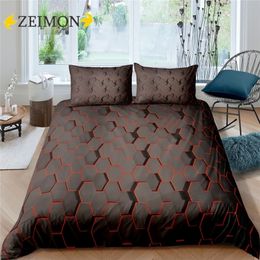 Bedding sets ZEIMON Duvet Cover Queen Geometric Bedding Set 3D Bed set Girls Full Size Bed Comforter Cover Sets Twin Quilt Cover Unisex 220924