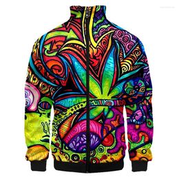 Men's Jackets Autumn Winter Hoodies Colorful Leaves Coat Fashionable Clothing Harajuku 3d Print Mens Oversized Jacket