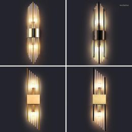 Wall Lamp Modern Crystal Stainless Steel Lamps For Bedroom Bedside Living Room Nordic Beautiful Glass Decorative Luminaire