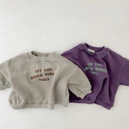 Pullover Autumn Baby Disualshirt Shirt اطفال طويل الأكمام الطويلة قمم من النوع الشتاء دافئ الصوف للبلوزات لطفلة طفل 6M3T 220924