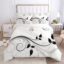 Bedding sets Bedding Set Duvet Cover Pillowcases ComforterQuiltBlanket Cover Luxury 3D HD Quality Printed Reactive Queen Single Leaf 220924