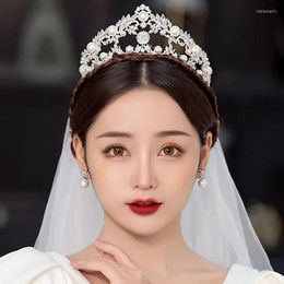 Headpieces Bridal Crown Headwear Wedding Birthday Headdress Pearl Retro Luxury Hair Good-looking Accessories For Female
