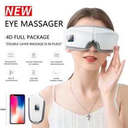 Eye Massager 4D Smart Airbag Vibration Care Instrument Compress Bluetooth Massage Glasses Fatigue Pouch Wrinkle 220922