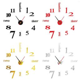 Wall Clocks 3D Acrylic Clock Frameless DIY Fashion Digital Decor Sticker Kit For Art