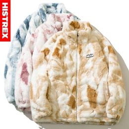 Men's Fur Faux HISTREX Brand Winter Parkas Jackets Men Hip Hop Warm Coat Tie Dye Fleece Outerwear Fuzzy Casual Menswear Coats 220924