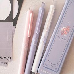 Pcs/Set Cherry Blossom Press Gel Pen 0.5mm Black Pink Ink Student Exam Writing Signature Carbon Stationery School Supplies