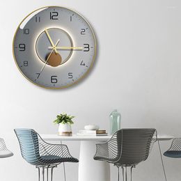 Wall Clocks Decor On The Office Study Mute Clock Decoration Living Room Mirror Creative Bedroom Home Modern Large