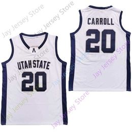 Mitch 2020 New NCAA Utah Utes Jerseys 20 Carroll College Basketball Jersey White Size Youth Adult All Stitched