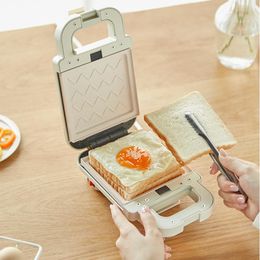 Baking Moulds 220V Household Electric Sandwich Maker Non-stick Breakfast Waffle Pan Pot Pink/Red Color Available