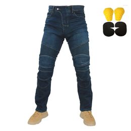 Motorcycle Apparel Embroidery Leisure Men's Outdoor Summer Riding Jeans Motorpoof With Protect Gears