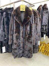 Women s Fur Faux Rose ers Mink real coat winter Natural Coat And jackets Female Long Warm Vintage Clothes A889 220926