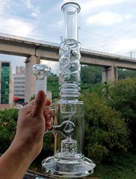 16 inch Clear Glass Water Bong Hookahs Female 18mm Joint Shisha Oil Dab Rigs Recycler Pipes for Smoking