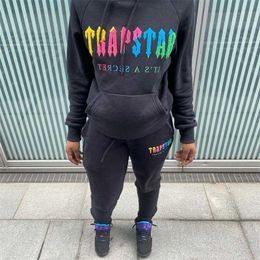 Men's Tracksuits Oversized Trapstar London Rainbow Letter Hoodie Men Woman Towel Embroidery Pullover High Quality Hooded Sweatshirts Streetwear 220924