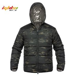 Men's Down Parkas Winter Jacket Cotton Parka Military Camouflage Spring Warm Thermal Hooded Male Light Weight and Coat 220924