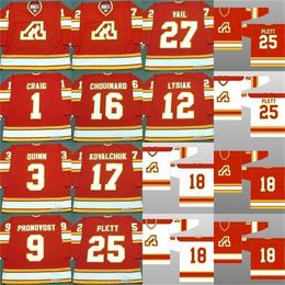 Gla Mit Atlanta Flames JIM CRAIG PAT QUINN JEAN PRONOVOST TOM LYSIAK GUY CHOUINARD ILYA KOVALCHUK WILLI PLETT ERIC VAIL Hockey Jerseys S-5XL