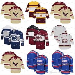 Gla MitNess NCAA Men Bos Eagles Hockey Sweater Movie Jersey Penn State Nittany Lions Colosseum Open Net II Ice Hockey Jerseys