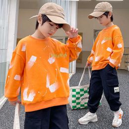 Pullover Boy Top Long Sleeve Fashion Sweatshirt Spring Fall Children s Clothing Print Korean Sport Loose School Clothes 220924