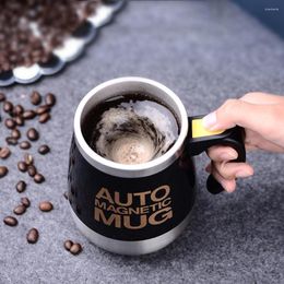 Mugs 400ml Stainless Steel Self Stirring Mug With Lid Automatic Electric Magnetic Lazy Coffee Milk Tea Mixing Cup For Home Office
