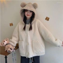Women's Jackets Women's Winter Plus Velvet Imitation Lamb Plush Jacket Woman Fashion Woolen Coat Student Cardigan Thick Short Korean