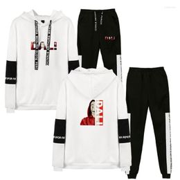 Men's Tracksuits Men's 2022 Hooded Sports Suits Sportswear Salvador Dali Print 2 Piece Set Jogging Tracksuit For Men